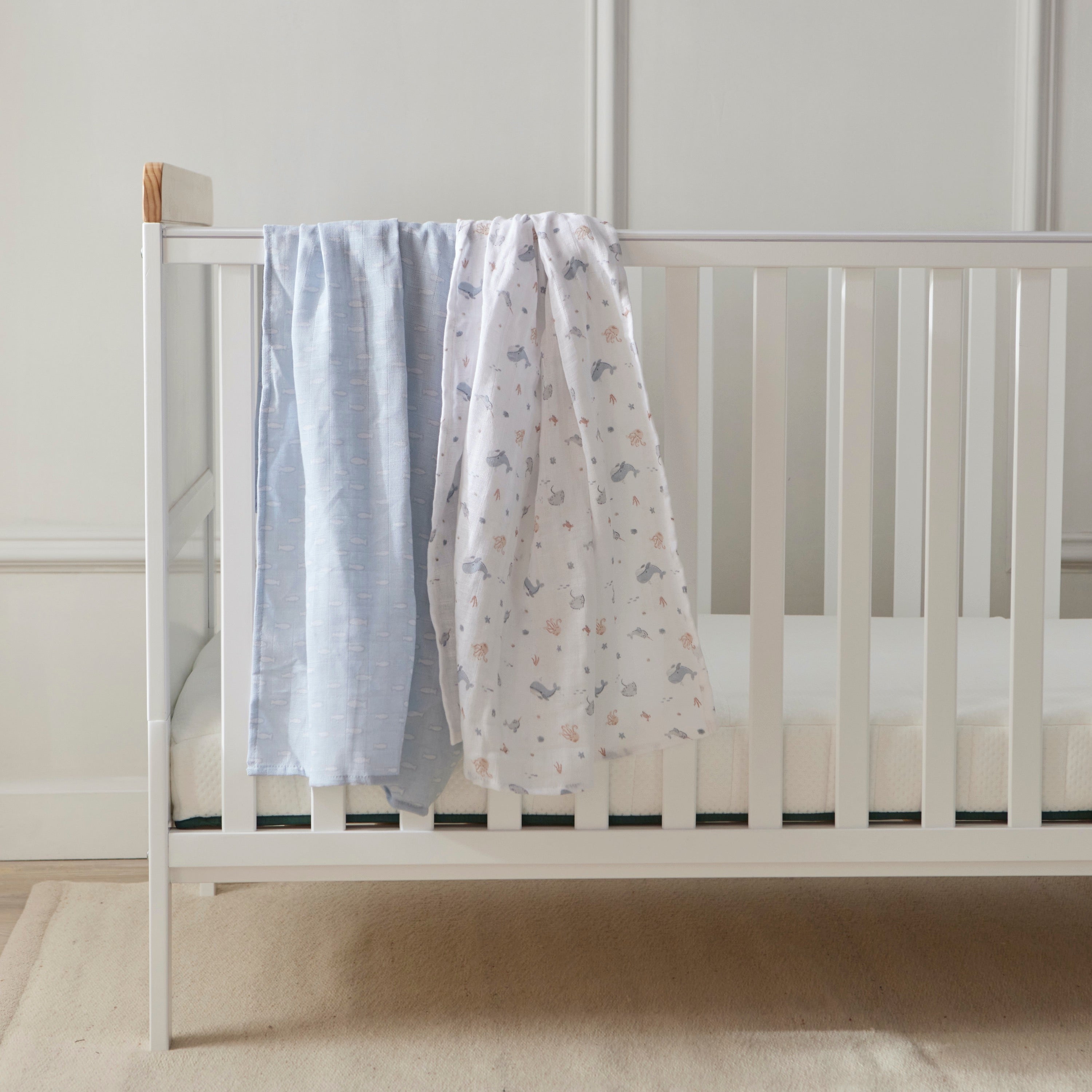 Muslin Swaddles - Under the Sea - 80 x 80cm - 4 Pack