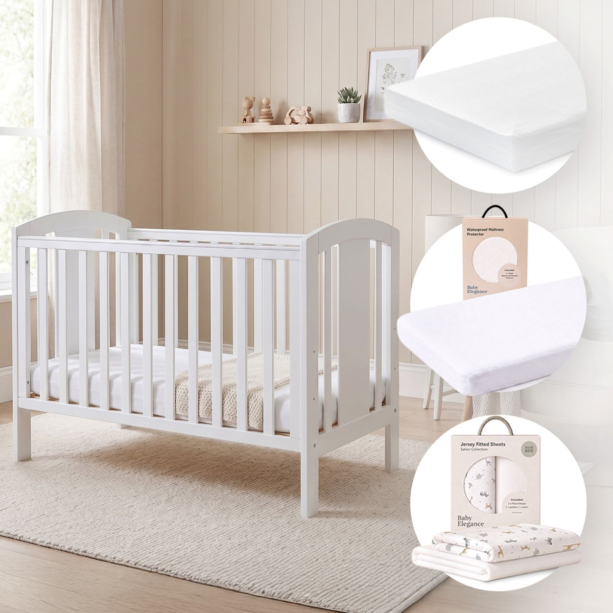 Laba Cot, Mattress, Sheets & Mattress Protector Bundle