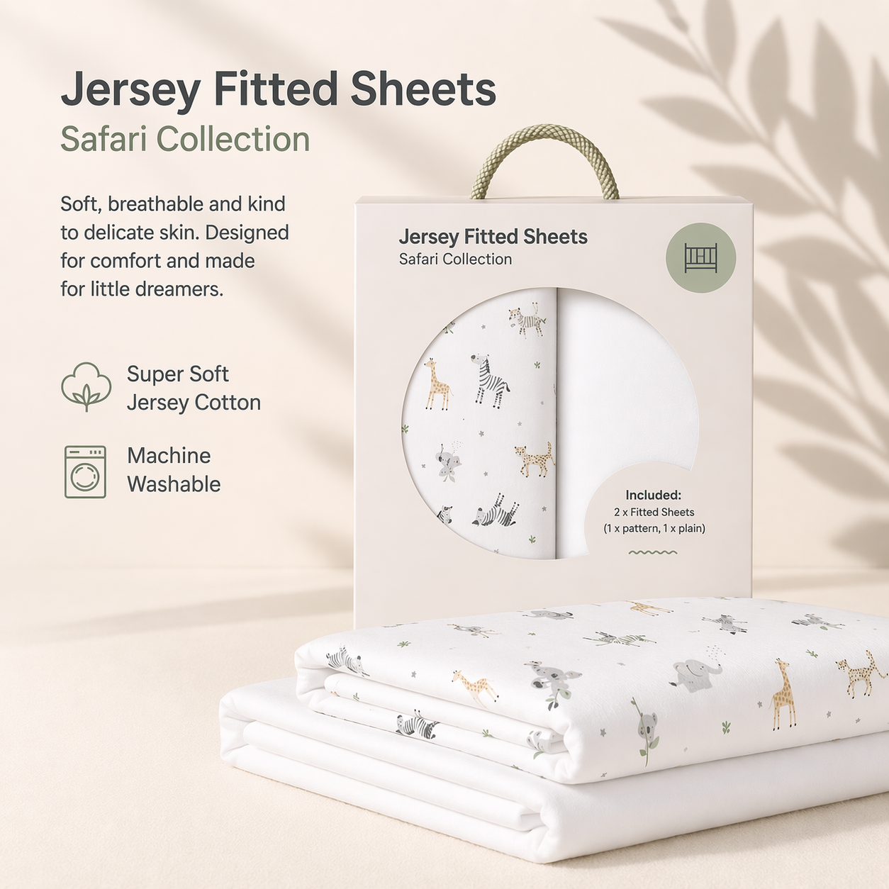 Crib Sheets - 45 x 90cm - 2-Pack