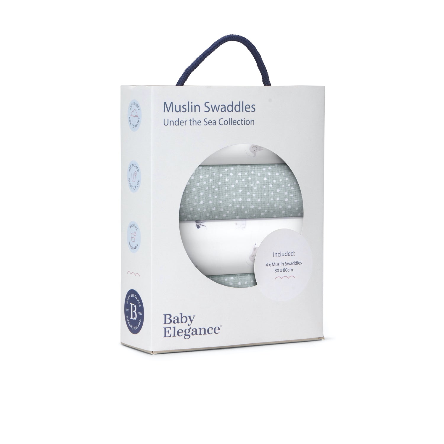 Muslin Swaddles - Safari - 80 x 80cm - 4 Pack
