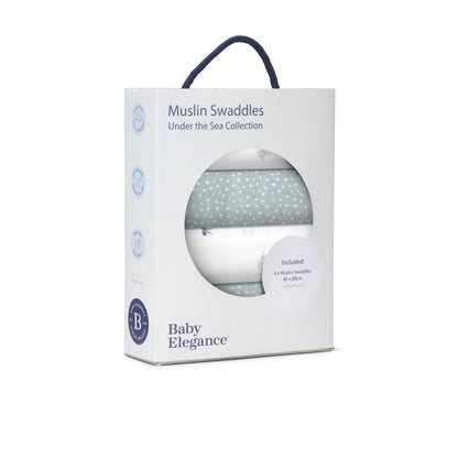 Muslin Swaddles - Safari - 80 x 80cm - 4 Pack