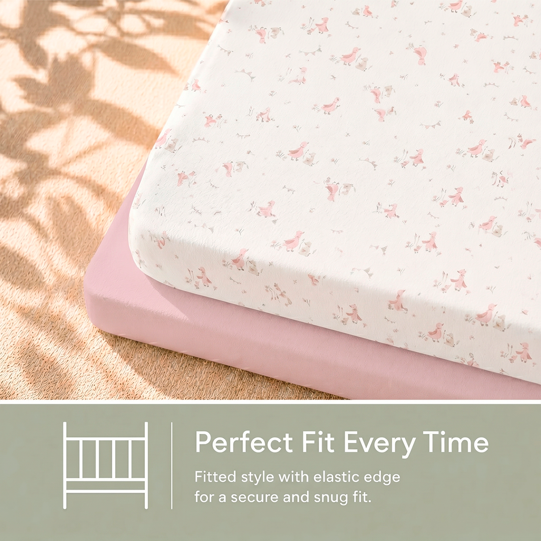 Cot Bed Sheets - 70 x 140cm - 2 Pack
