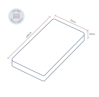 Cot Bed Mattress - Micro Fibre - 70 x 140 x 10cm