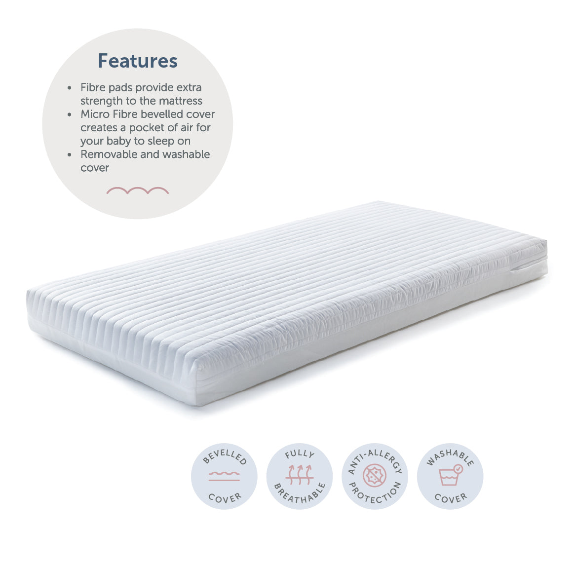 Cot Mattress - Micro Fibre - 60 x 120 x 10cm