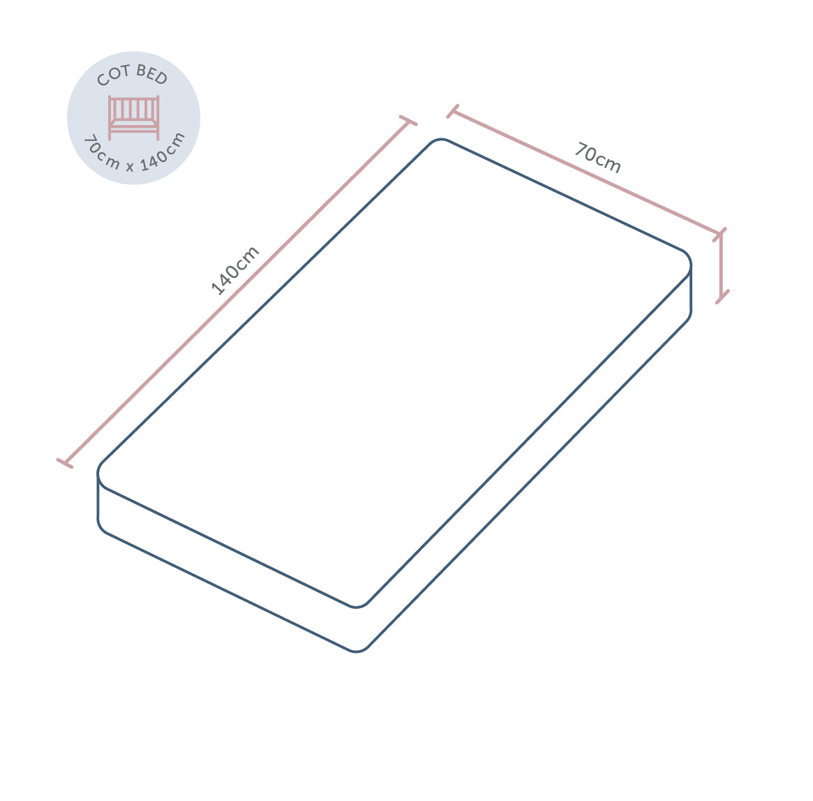 Cot Bed Mattress - Stratus Fibre - 70 x 140 x 10cm