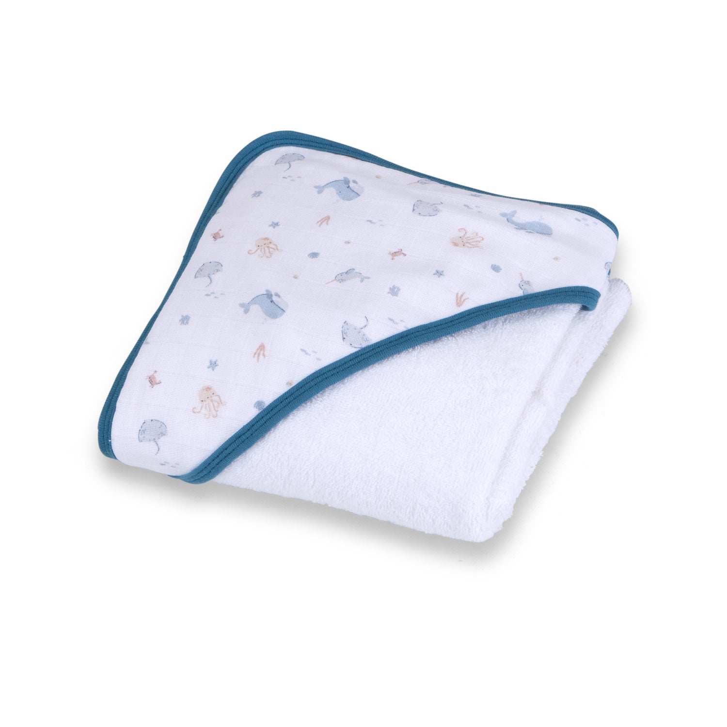 Hooded Towel - Under the Sea - 90 x 90cm - 2pcs