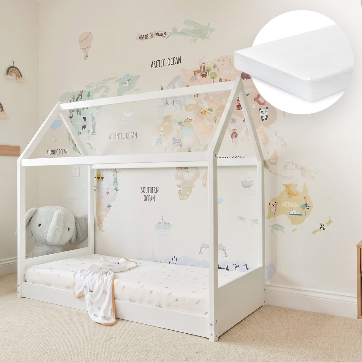 HUT Toddler Bed &amp; Mattress Bundle