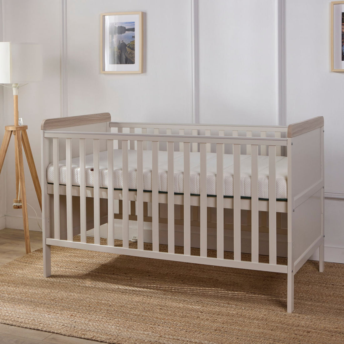 Haddington Cot Bed, Mattress, Sheets &amp; Mattress Protector Bundle