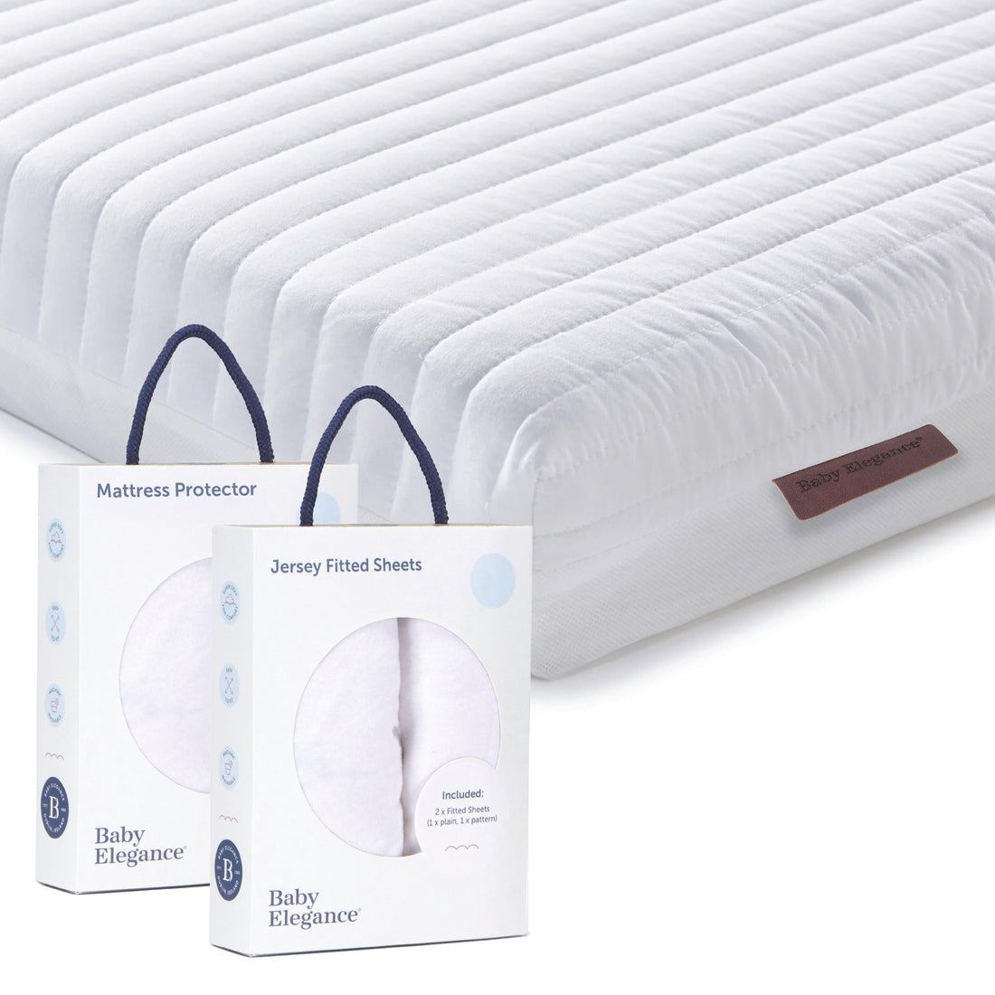 Cot Bed Mattress (Micro Fibre), Sheets &amp; Mattress Protector Bundle