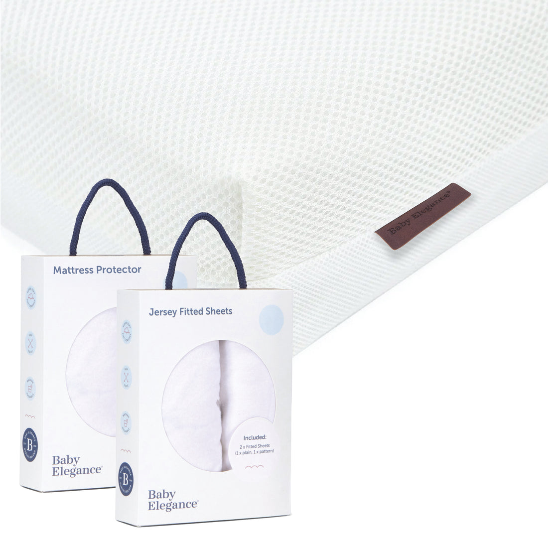 Cot Bed Mattress (Breath Dry Fibre), Sheets &amp; Mattress Protector Bundle