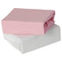 Two round Moses basket sheets with featuring in a solid pink and white colour.
